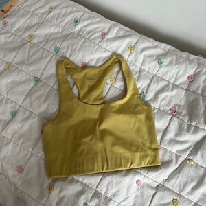 Yellow Racerback Sports Bra/crop top